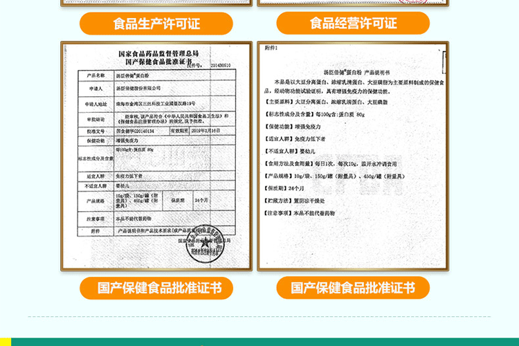 汤臣倍健蛋白粉资质介绍