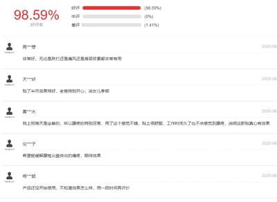 光仁堂筋骨通絡(luò)貼消費者的反饋